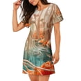 thumbnail image 2 of Disketp Fantasy Underwater Jellyfish para Camisón Corto de Manga Corta para Mujeres, Camisón Cómodo con Escote Redondo, Bonito y Confortable, 2 of 6