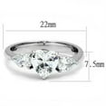 thumbnail image 2 of Womens Ring Stainless Steel Heart & Pear Accents CZ Engagement Promise Wedding Ring, 2 of 3