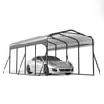thumbnail image 3 of Yardi Yard 12'x20'ft Outdoor Heavy-duty Carport for Backyard, Black, 3 of 12