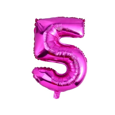 Mizh 32inch Aluminum Foil Balloons Number 5 Balloons Mylar Balloon for Birthday Wedding Anniversary Decoration (Gold)