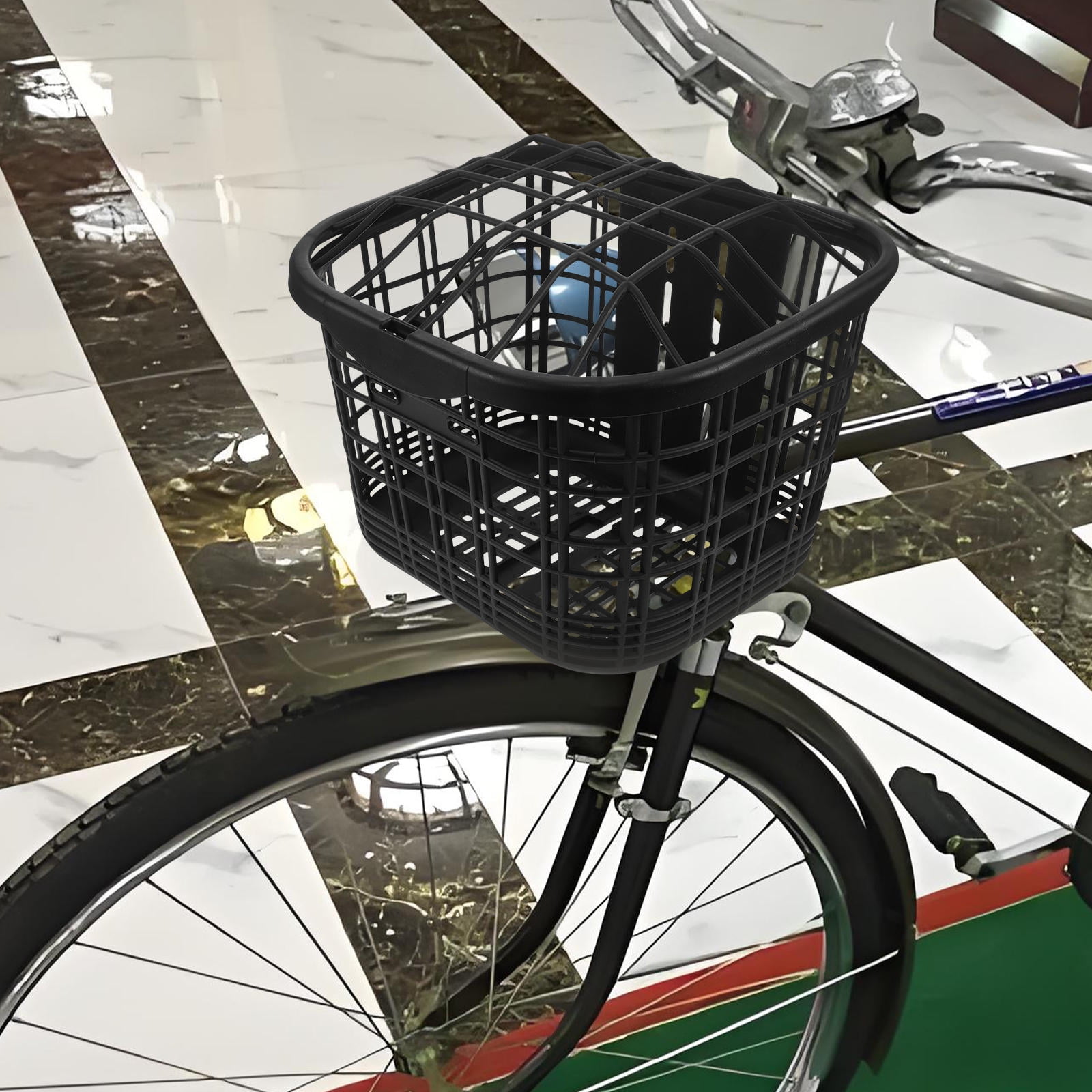 LULULION Front Basket White Rectangular for Electric Bike Outdoor Use 1Set