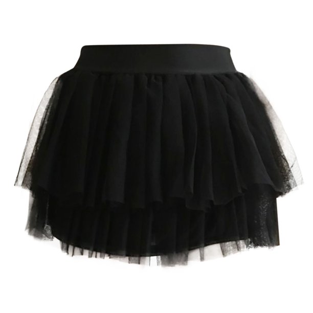 Gibobby faldas de mezclilla para mujer Falda plisada de una línea para mujer, falda de malla, falda tipo corpiño, falda de rendimiento, falda tutú, falda de princesa(Negro, Talla única)
