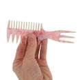 thumbnail image 3 of Unique Bargains 1 Pc 3 in 1 Fish Bone Hair Comb Pink White Acetate Sheet, 3 of 5