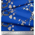 thumbnail image 3 of Soimoi Blue Cotton Duck Fabric Floral & Pin Tailed Whydah Bird Print Fabric by Yard 44 Inch Wide, 3 of 3