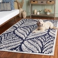 thumbnail image 4 of SAFAVIEH Capri Proinsias Leaves Wool Area Rug, Navy/Ivory, 9' x 12', 4 of 12