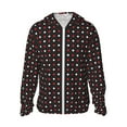 thumbnail image 2 of Lsque Red and white polka dots UPF 50+ Lightweight Sun Protection Men's Women's Long Sleeve Shirt, Hoodie Performance -X-Large, 2 of 9
