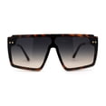 thumbnail image 1 of Retro Flat Top Shield Oversize Half Rim Rimless Sunglasses Tortoise Gold Black Brown, 1 of 4