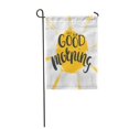 thumbnail image 1 of POGLIP Yellow Abstract Good Morning Cheerful Lettering and Sun Black Garden Flag Decorative Flag House Banner 12x18 inch, 1 of 1