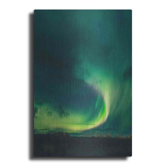 Luxe Metal Art 'Amazing Northern Lights Green' by Luxe Portfolio, Metal Wall Art, 12"x16"