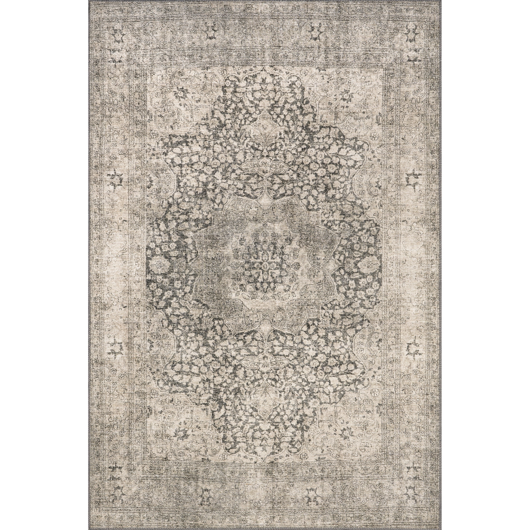 Nuloom Hillstone Collection Traditional Vintage Medallion Area Rug, 5' x 8', Agnetha Grey
