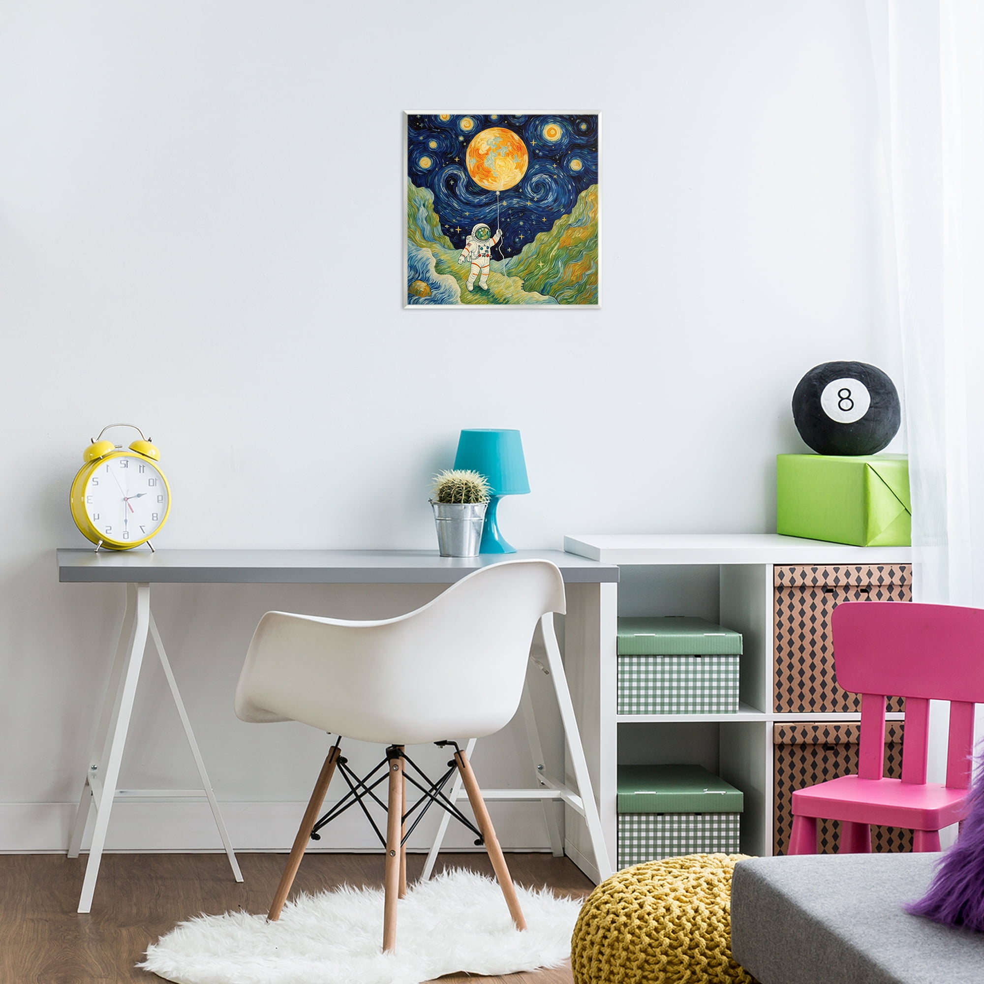 Impressionist Astronaut in Space Wall Plaque Art, design by Angie Hawke