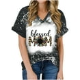 thumbnail image 2 of EQWLJWE Women Blessed Mama T-Shirt Blessed Mom Shirts Blessed Leopard Floral Mother Tee Tops, 2 of 5
