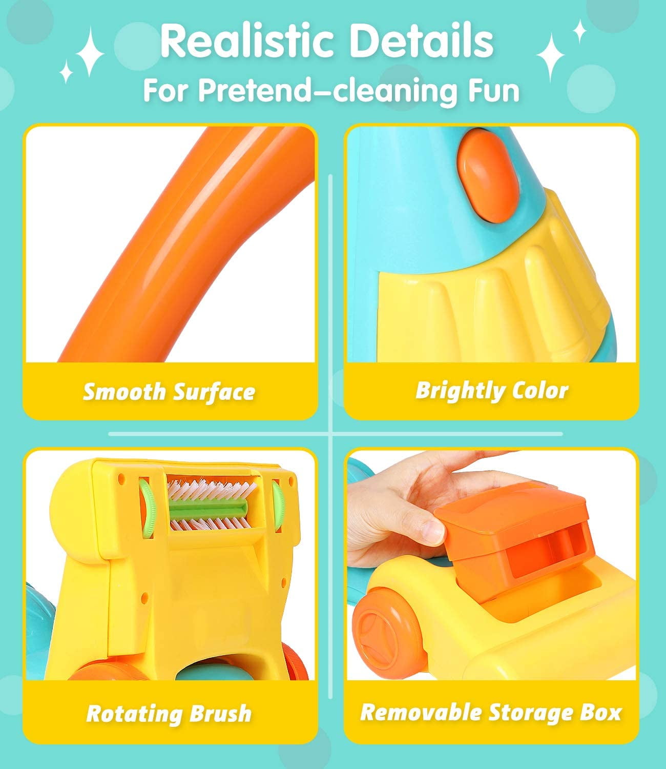 0205 Kids Children Pretend Vacuum Cleaner Light Simulation Housekeeping Toy 