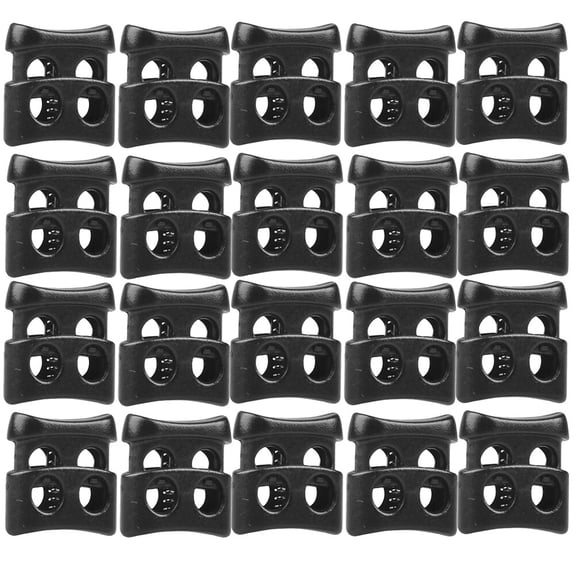 Stri 5 Sets Cord Locks with Double Holes Universal Adjustable Clamp Plastic Toggle Drawstring Stop Slider (10pcs/Set)