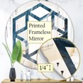 thumbnail image 4 of Designart 'Splash Blue Indigo' Modern Round Wall Mirror - Hexagon Star 24x24, 4 of 4