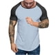 thumbnail image 1 of Hombres Empalmó Casual Top, Color Sólido Deportes Cuello Redondo Blusa para la Playa Y la Fiesta Desgaste, Suave Poliéster Moda Tee, Camisa de Cuello de Soporte, 1 of 8