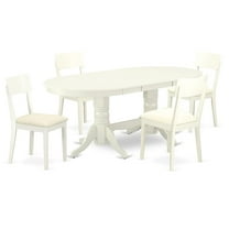 East West Furniture Vancouver 5-piece Wood Dining Set in Linen White