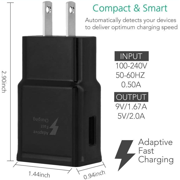 OEM EP-TA20JBEUGUS Inbox Replacement 15W Adaptive Fast Wall Charger for Oppo R15 Pro Includes Fast Charging 10FT Micro USB Charging Cable, and 3.5mm Earphone with Mic – 3 Items Bundle - Black