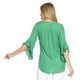 thumbnail image 3 of Blusa Para Mujer Corte Asimetrico Manga 3/4 Con Olanes Cuello V Color Verde 550410 verde CH INCÃGNITA 550410, 3 of 5