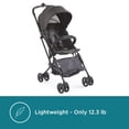 thumbnail image 2 of Contours Itsy Baby Stroller, Ultra-Sturdy Compact Stroller for Travel, Lightweight Toddler Travel Stroller, Toddler Stroller with Easy Carry Handle, Large UPF 50+ Sun Canopy, Storage Basket - Black, 2 of 5