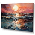 thumbnail image 2 of Designart "Tides Pink Coastal Shimmering painting I" Landscapes Wall Art Living Room, 2 of 5