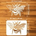 thumbnail image 2 of Flower Bees Painting Stencil 11.7x8.3 inch Hollow Out Big Bee Craft Stencil Reusable Plastic Floral Leaves Stencil DIY Art Template for Painting on Scrapbook Fabric Tiles Cabinets Mixed Color DIY, 2 of 7