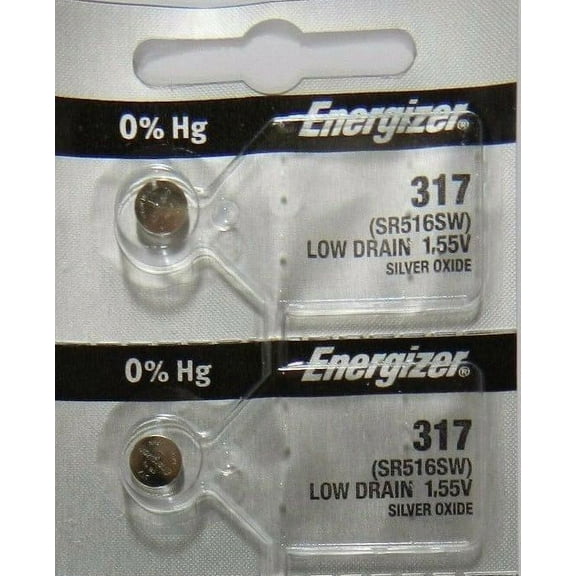 Energizer 317 - SR516 Silver Oxide Button Battery 1.55V - 2 Pack   FREE SHIPPING!