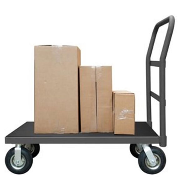 39 in. Platform Trucks with Pneumatic Casters, Gray - 1200 lbs