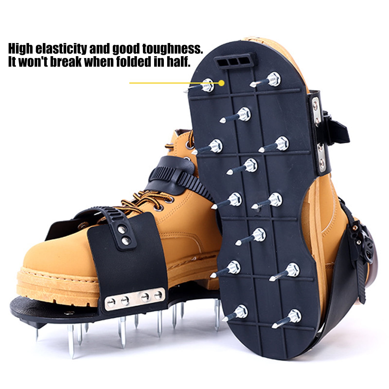 2 in 1 Nylon Aerator Shoes Aerating Footwear For Lawns Care And Epoxy Floor Projects 13 Spikes Penetrate Hard Soil