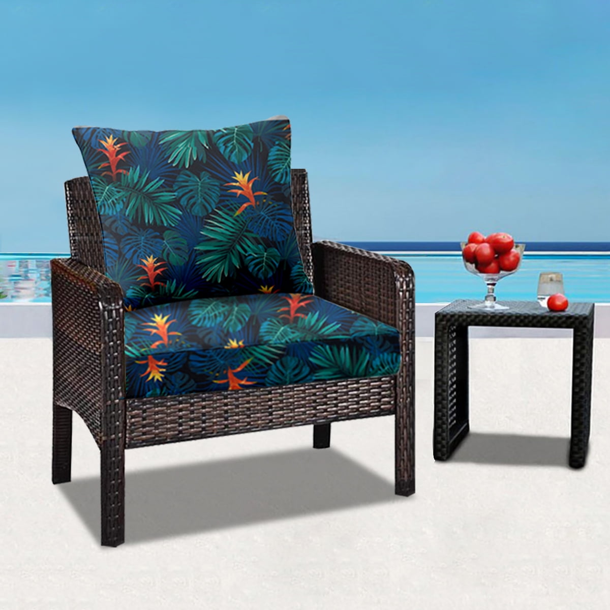 25/'/' Romhouse Garden Patio Deep Seat Cushion Set High Rebound Foam