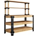 thumbnail image 1 of FLEXIMOUNTS Universal Steel Work Bench Leg Kit, Garage Storage Shelving Frame Workbenches Customizable in Sizes and Colors, Maximum 96" Length, 48" Width, Adjustable Height, Black,Lumber Not Included, 1 of 10