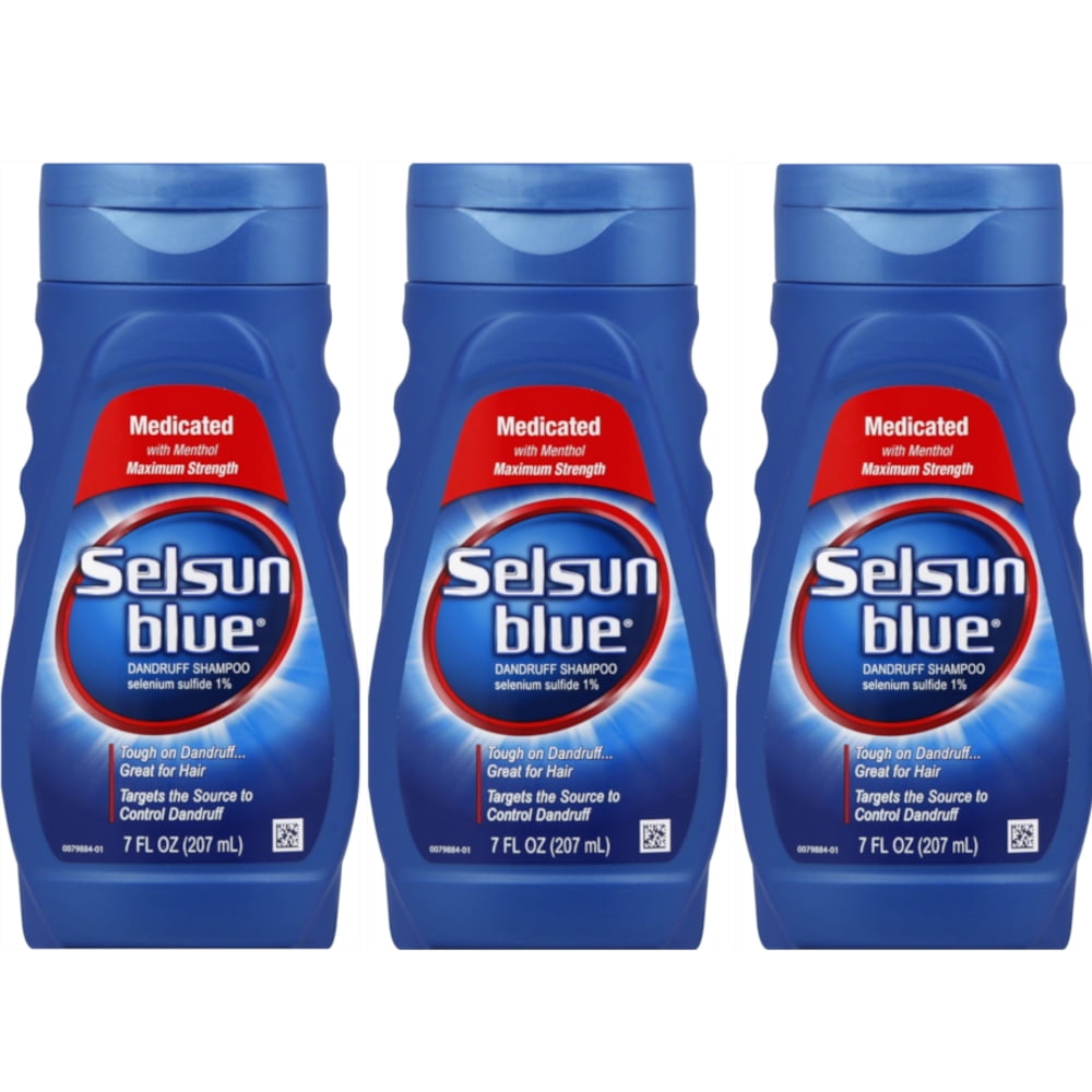 3 Pack Selsun Blue Medicated Dandruff Shampoo 7 oz Each