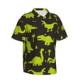 thumbnail image 2 of Easygdp Cute Cartoon Dinosaurs Men's Hawaiian Shirts Print Lapel Short Sleeve for Beach, vacation, party, casual occasions - Small, 2 of 9