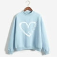 thumbnail image 5 of YOTMKGDO Valentines Sweater Women, Heart Sweater for Women Outenwear Coats Women Sweatshirt Top Long Sleeved Sweatshirt Casual Blouse Temperament Pullover Top Blue+S, 5 of 5