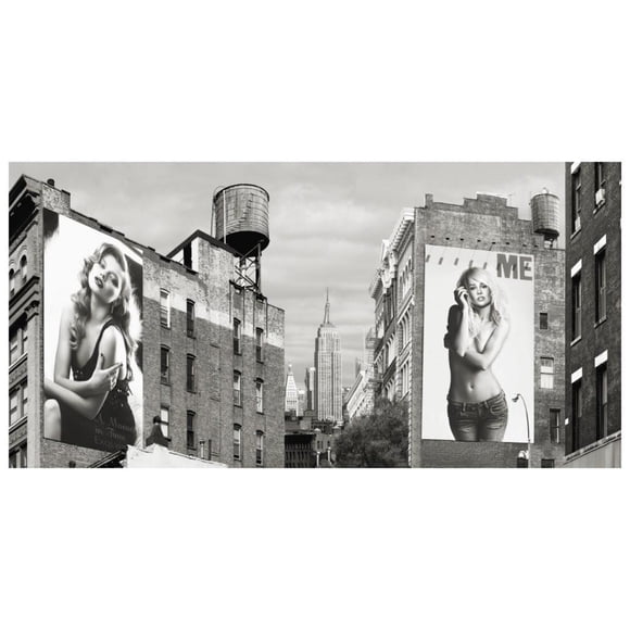 Billboards in Manhattan-Paper Art-74"x38"