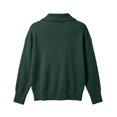 thumbnail image 4 of XIAONU Solid Shawl Collar Ribbed Knit Sweater For Women Loose Long Sleeve Daily Pullover Shirts, 4 of 5