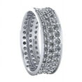 thumbnail image 3 of 3.0Ct Round Cut Natural Diamond Concave 3Row Anniversary Wedding Eternity Band Ring Solid 18k Gold IJ SI2, 3 of 3
