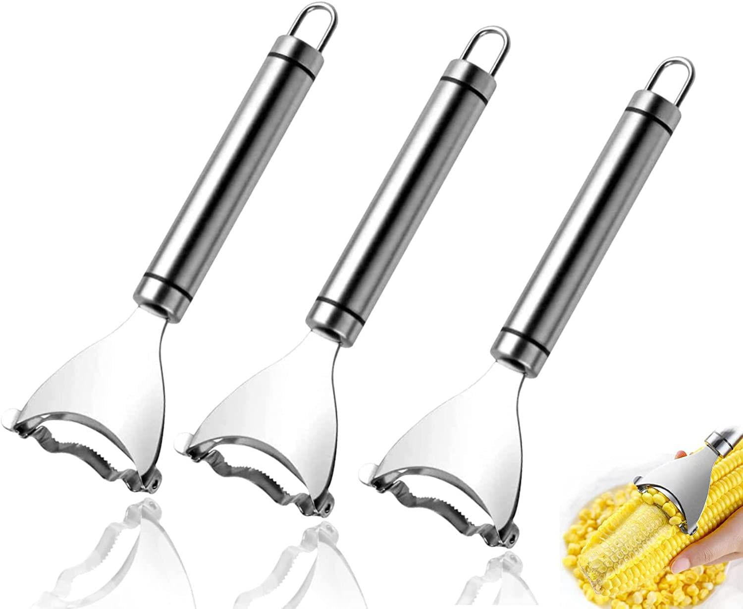 ERAMONG 3 Pcs Corn Thresher, Stainless Steel Corn Slicer Stripper