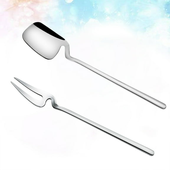 WHAMVOX Stainless Steel Set for Eating Lightweight and 8 Pieces Portable Tableware Silver