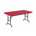 thumbnail image 1 of Correll RA3060-25 R Series, Adjustable Height Blow Molded Plastic Commercial Duty Folding Table, Rectangular, 30" x 60", Deep Red, 1 of 4