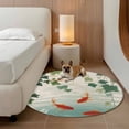 thumbnail image 3 of Japanese Carp Fish Round Rug 3ft Washable Circle Entryway Rugs Non Slip Oriental Art Vintage Leaves Vines Koi Fish Area Rug Indoor Floor Carpet for Bedroom Kitchen Living Room Home Office Dining Room, 3 of 8