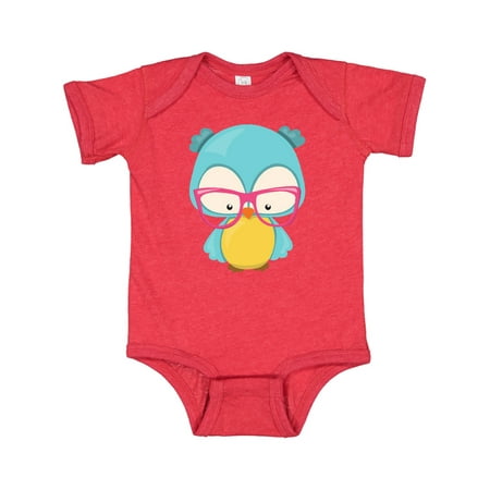 

Inktastic Hipster Owl Owl With Glasses Blue Owl Gift Baby Boy or Baby Girl Bodysuit