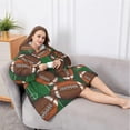thumbnail image 5 of Oversized Wearable Blanket Hoodie,Football on Field Pattern Sherpa Blanket Hoodie with Super Pockets,Super Warm Fuzzy Pullover for Women & Men, 5 of 6