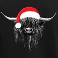 thumbnail image 3 of CafePress - Highland Cow Christmas Santa Hat Pajamas - Women's Short Sleeve Print T-Shirt and Pants Dark Cotton Pajama Set, 3 of 7