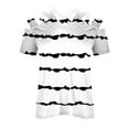 thumbnail image 4 of Birdeem Blouse à Manches Courtes Mode Décontractée Imprimée Col en V Épaules Dénudées pour Femmes, 4 of 4