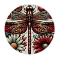 thumbnail image 2 of PIKWEEK  Round Tablecloth,Red Dragonfly and Flowers Indoor &amp; Outdoor Table Cover for Christmas, Thanksgiving, Event,Fits Tables, 2 of 7