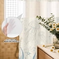 thumbnail image 3 of No Hook Shower Curtain, Blue Seahorse Coastal Shower Curtains for Bathroom with See Through Top Window, Summer Beach Nautical Ocean Coral Vintage Waterproof & Washable Bath Curtain Standard 72"x72", 3 of 9
