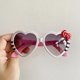 thumbnail image 1 of Gafas de sol con forma de corazón para niños, gafas de sol bonitas de color melocotón, parasol uv400 para bebé, gafas de sol de Hello Kitty con dibujos animados para niños, 1 of 4