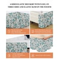 thumbnail image 6 of Teal Paisley Floral Wrap Around Bed Skirts for King Bed 18" Drop, Bed Skirt with Adjustable Elastic Belt Dust Ruffle Bed Valance for Bedroom Hotel Luxury Boho Ethnic Tribe Traditional Bed Frame Cover, 6 of 7