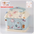 thumbnail image 3 of Hucha con forma de cerdito con pegatinas 3D para niños y adultos: alcancía con forma de casa de dibujos animados hecha a mano, 3 of 8